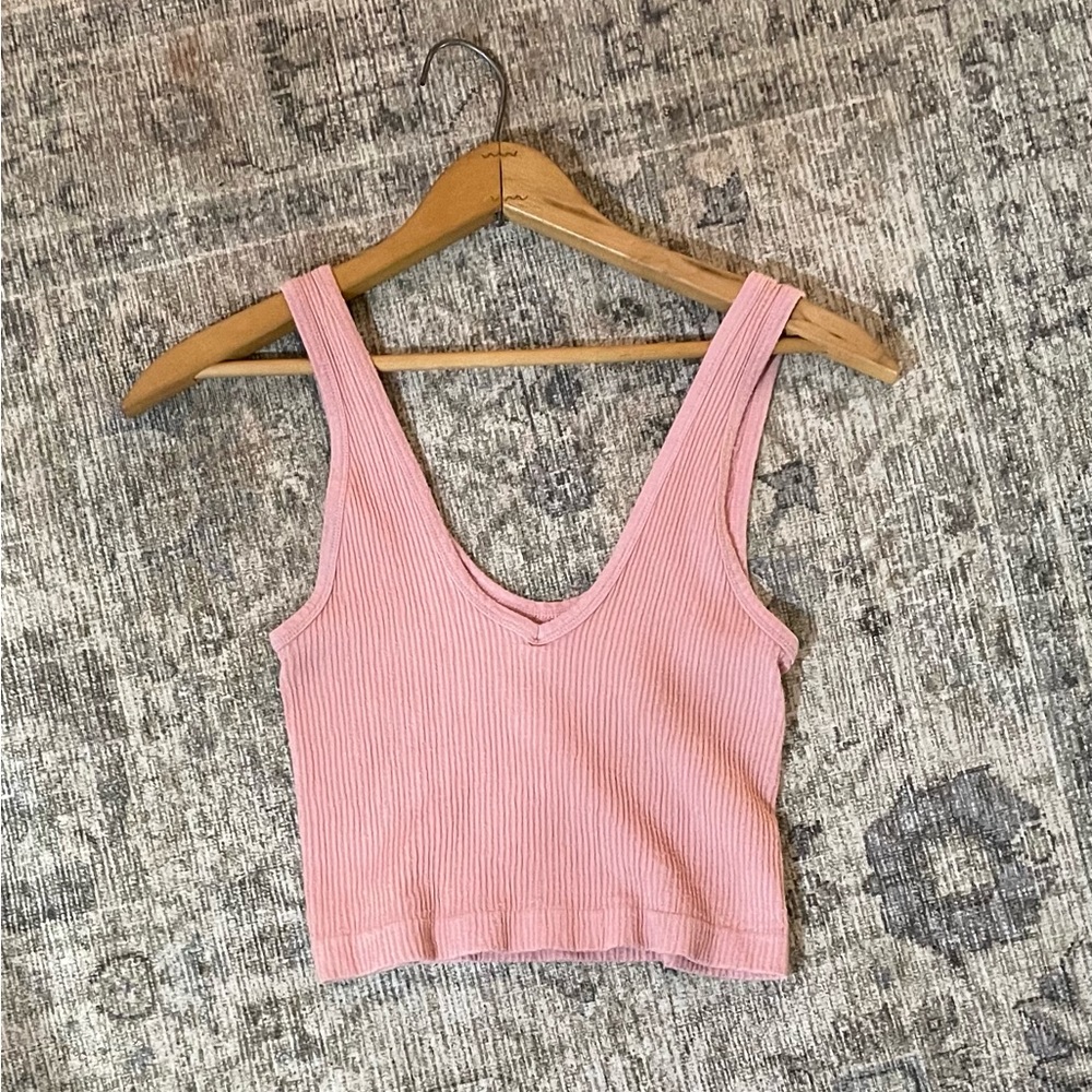 Urban Outfitters NWOT Pink Comfy Cropped Tank Top Size L
